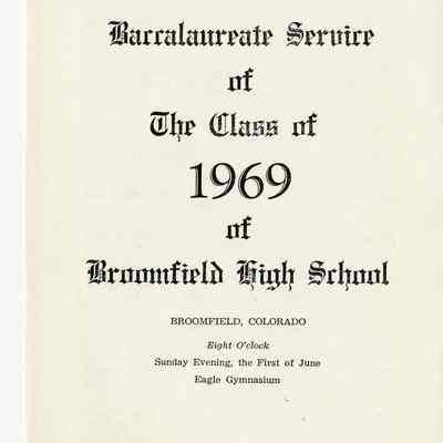 Program for Baccalaureate Service of The Class of 1969