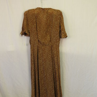 Brown Printed Silk Dress
