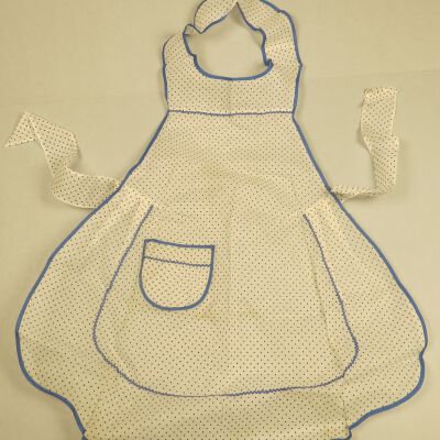 Blue and White Swiss-Dot Apron