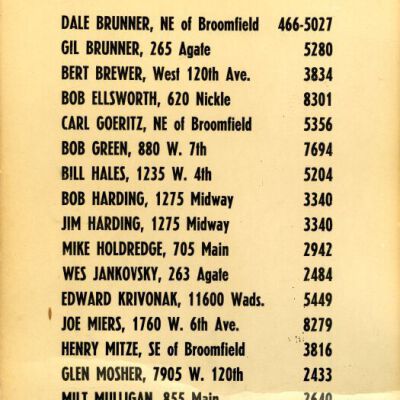 Roster for the Broomfield fire station: Origsize: 10" x 16"; Origformat: Other; Resolution: 325dpi