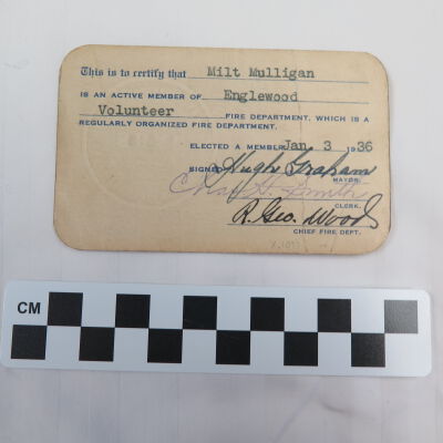 Back of card.: Origsize: 4" (w) x 2.5" (l); Origformat: Artifact