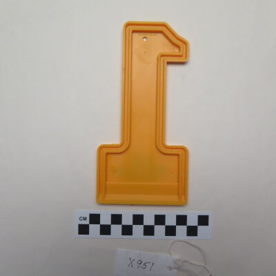 Back of ice scraper.: Origsize: 3.5" (w) x 6.5" (l); Origformat: Artifact