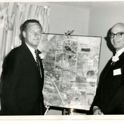 Possibly an event celebrating the start of the Broomfield Chamber of Commerce or possibly a Turnpike Land Co. or Transamerica event.