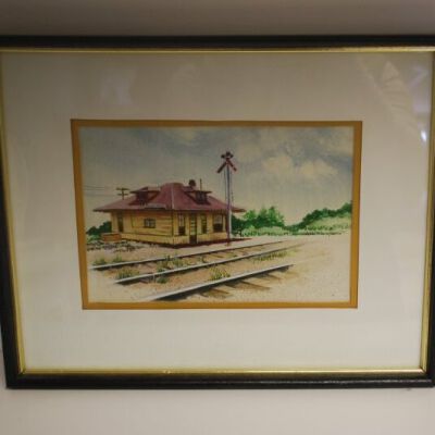 Front of painting in frame: Origsize: 11.75" (h) x 14.75"x; Origformat: Artifact