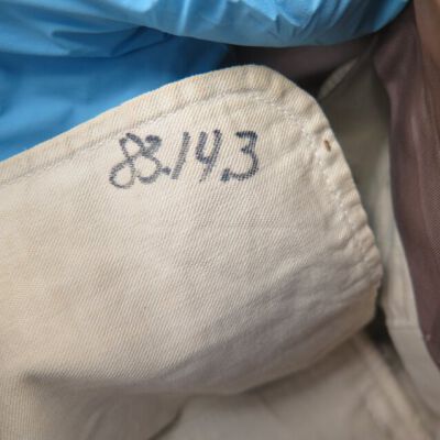 Number inside pants.: Origsize: 14" (w) x 41" (l); Origformat: Artifact