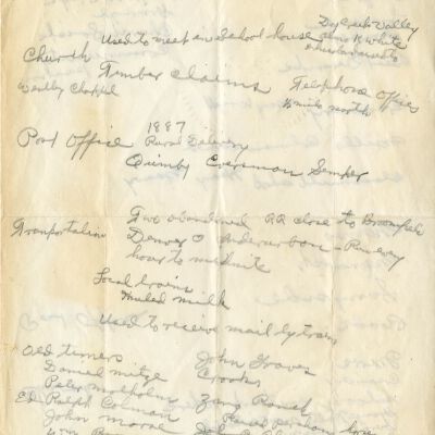 Miles Crawford handwritten Broomfield history notes