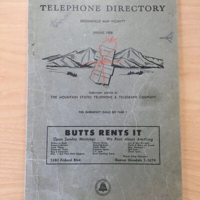 Spring 1958 Broomfield Telephone Directory