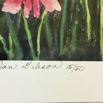 Close up of artist's signature and print number.: Origsize: 16" x 20"; Origformat: Other