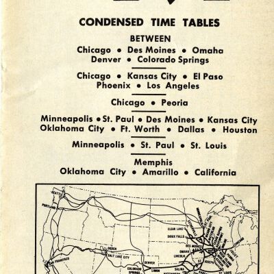 Chicago, Rock Island & Pacific Railroad Co. Condensed Timetable, 1960: Origsize: 4" x 9"; Origformat: Paper; Resolution: 300dpi