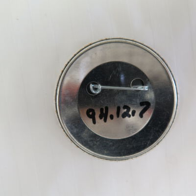 Back of button.: Origsize: 2.25" (dia); Origformat: Artifact