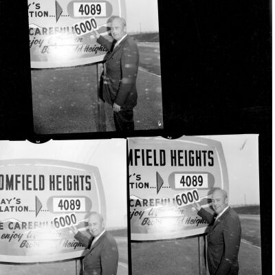 K.C. Ensor and Broomfield Heights Population Sign