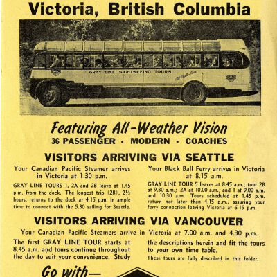 Brochure for The Gray Line Bus Tours in British Columbia