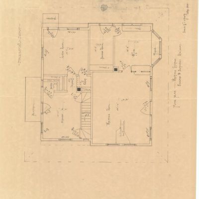 Copy of a whiteprint for the Broomfield train depot, 1909: Origsize: 13" x 16"; Origformat: Paper; Resolution: 400dpi
