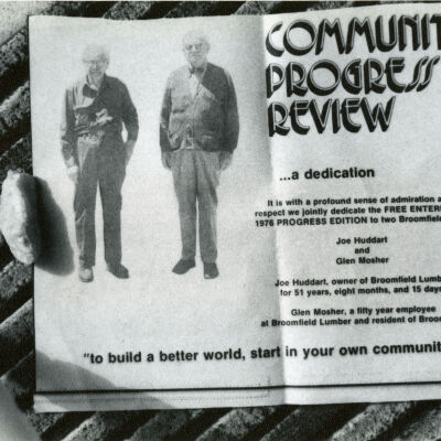 Community Progress Review Dedication to Joe Huddart and Glen Mosher