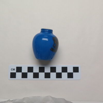Side of vase.: Origsize: 2" (h) x 0.5" (dia); Origformat: Artifact