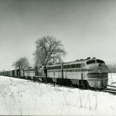 Texas Zephyr Passenger Train in a Snowy Landscape