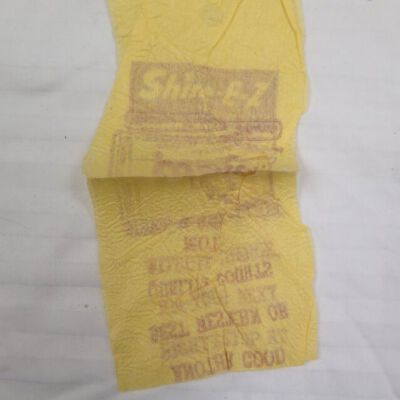Front of Shine-E-Z cloth: Origsize: 25" (w) x 32" (l); Origformat: Artifact