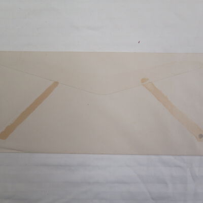 Back of envelope: Origsize: 9.5" (w) x 4.25" (l); Origformat: Artifact