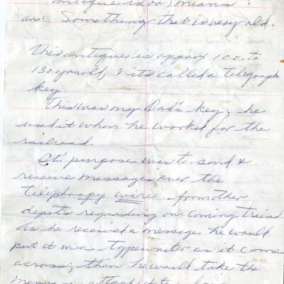 Correspondence from Vaughan Family Describing Telegraphy
