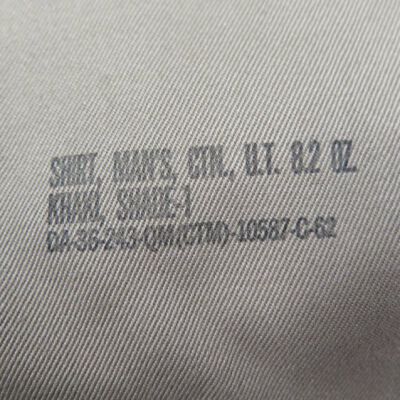Stamp on shirt: Origsize: 25" (w) x 32" (l); Origformat: Artifact