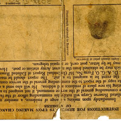 Identification Card-Enlisted Reserve Corps.