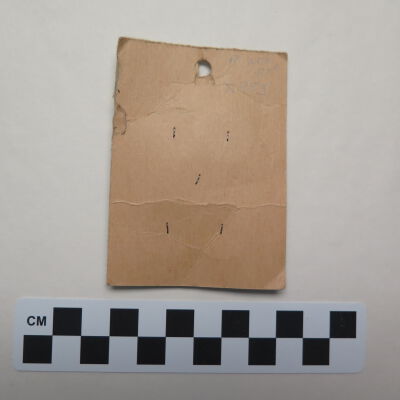 Back of card.: Origsize: 2.5" (w) x 3.5" (l); Origformat: Artifact