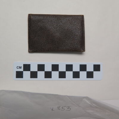 Back of pouch.: Origsize: 2" (w) x 3" (l); Origformat: Artifact