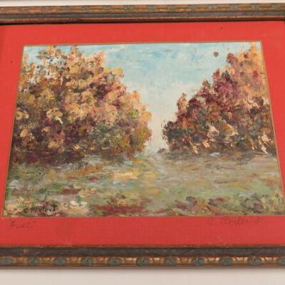 Painting in frame: Origsize: 10" (w) x 7.75" (l); Origformat: Artifact