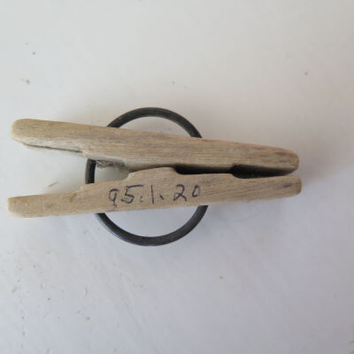 Number of clothespin.: Origsize: 0.25" (h) x 0.5" (w); Origformat: Artifact