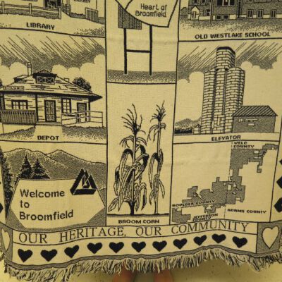 Close up of bottom of blanket.: Origsize: 48" (w) x 64" (l); Origformat: Artifact