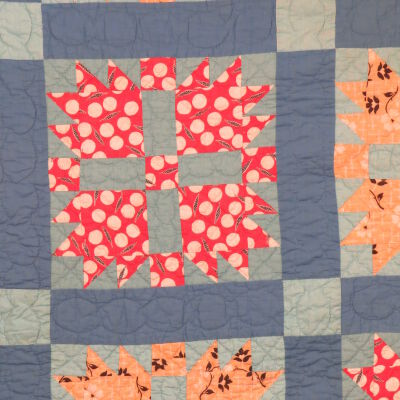 Feathered 8-Point Star Variation Quilt