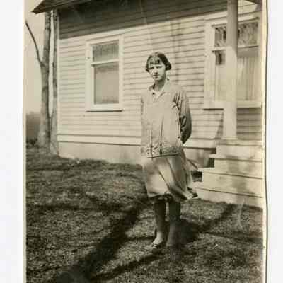 Person at the Brunner Farmhouse