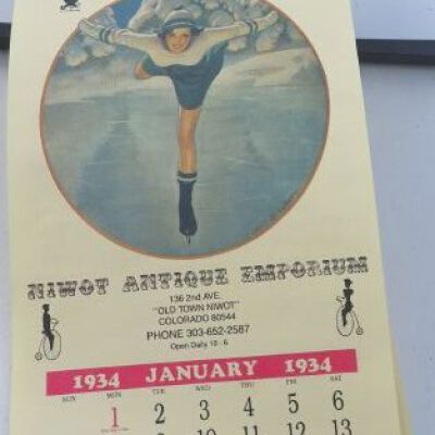 1934 Calendar in off-site storage