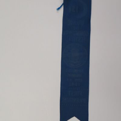 Back of ribbon: Origsize: 1.5" (w) x 8" (l); Origformat: Artifact