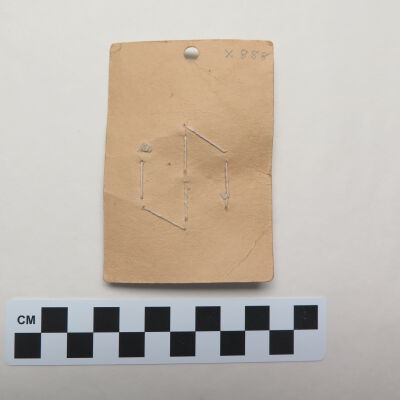 Back of card.: Origsize: 2.5" (w) x 4" (l); Origformat: Artifact