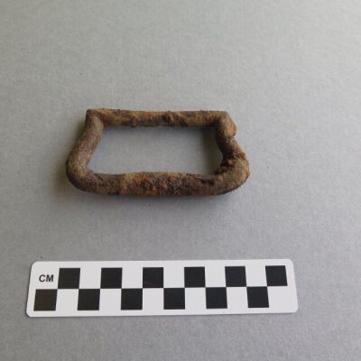 One side of door handle.: Origsize: 1" (h) x 4.75" (w) x; Origformat: Artifact