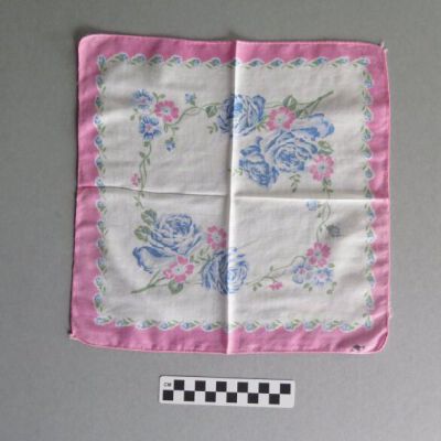 Handkerchief: Origsize: 12" (w) x 12"(l); Origformat: Artifact