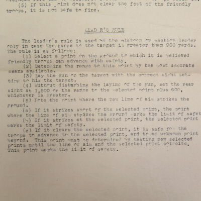 Military Rules Printed for Leaders and Gunners