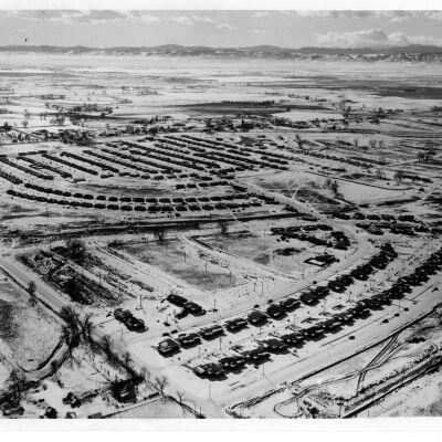 Aerial View of Broomfield Heights with Snow