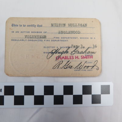 Back of card.: Origsize: 4" (w) x 2.5" (l); Origformat: Artifact