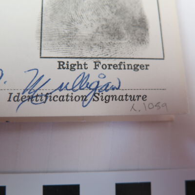 Number on card.: Origsize: 4" (w) x 2.5" (l); Origformat: Artifact