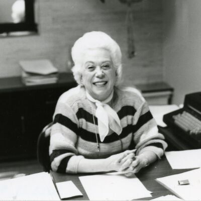 Unknown lady at desk