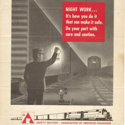 Safety poster for railroad employees, 1970: Origsize: 17" x 22"; Origformat: Paper; Resolution: 300dpi