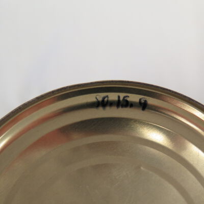 Number on bottom of can.: Origsize: 5.25" (h) x 5.25" (d; Origformat: Artifact
