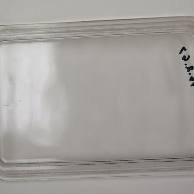 Top of lid: Origsize: 1.5" (h) x 12" (w) x; Origformat: Artifact