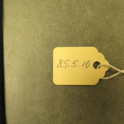Close up of number on gloves.: Origsize: 2" (w) x 21" (l); Origformat: Artifact