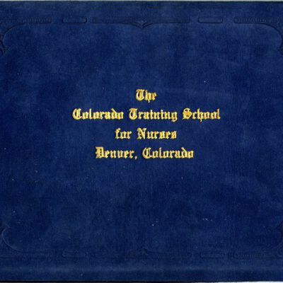 Cover of Ella Mitze's graduation certificate from nursing school, 1932: Origsize: 6.5" x 9"; Origformat: Other; Resolution: 550dpi