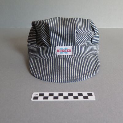 Front of hat.: Origsize: 6" (h) x 10" (w) x 1; Origformat: Artifact