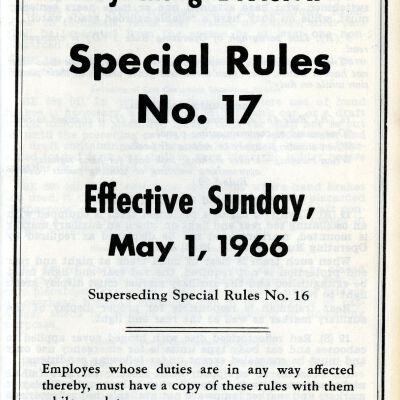 Union Pacific Special Rules pamphlet, Wyoming Division, 1966: Origsize: 4" x 10"; Origformat: Paper; Resolution: 300dpi