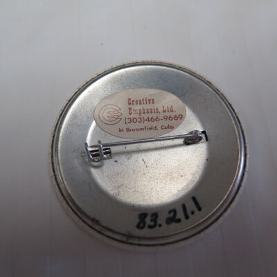 Back of button.: Origsize: 2.25" (dia); Origformat: Artifact